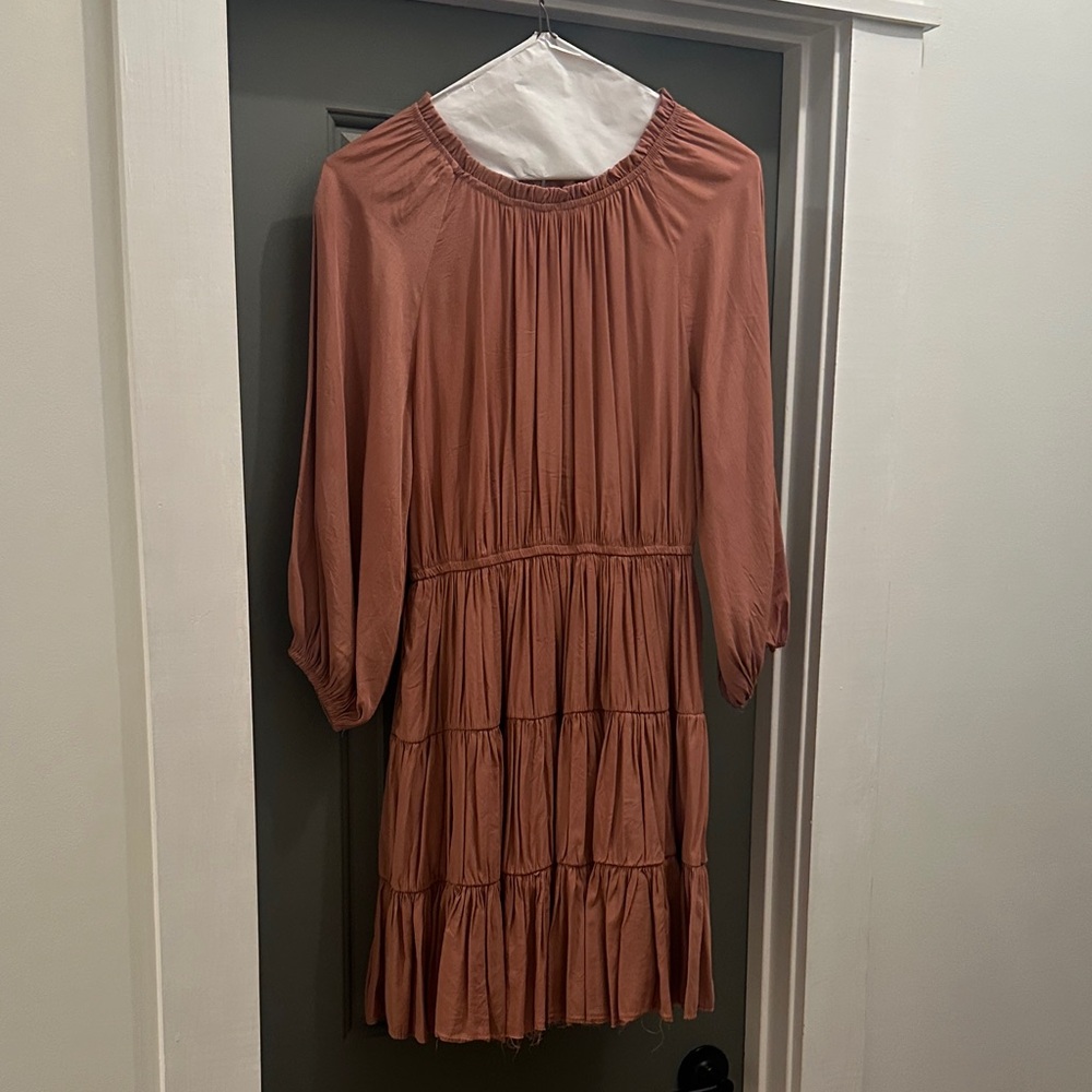 Mustard Seed Rust-Toned Button Detail Dress
